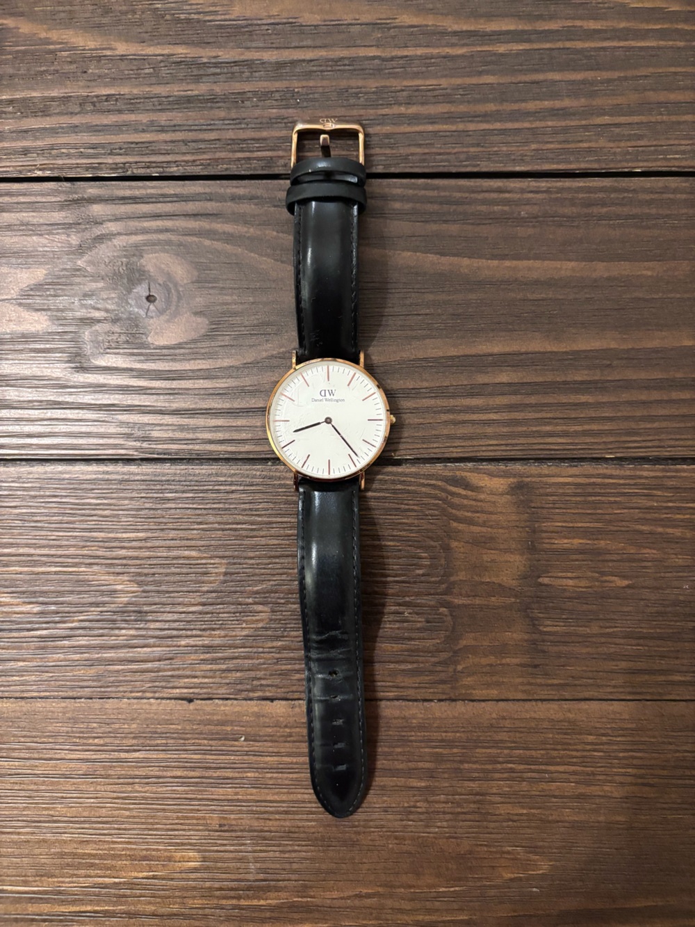 Daniel Wellington Black and Rose Gold Watch